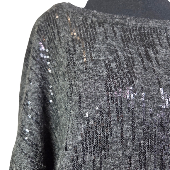 RACHEL Rachel Roy Charcoal Sequin Sweater - Picture 3 of 5